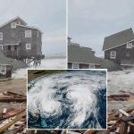 Five coastal homes collapse as hurricanes ravage North Carolina’s Outer Banks