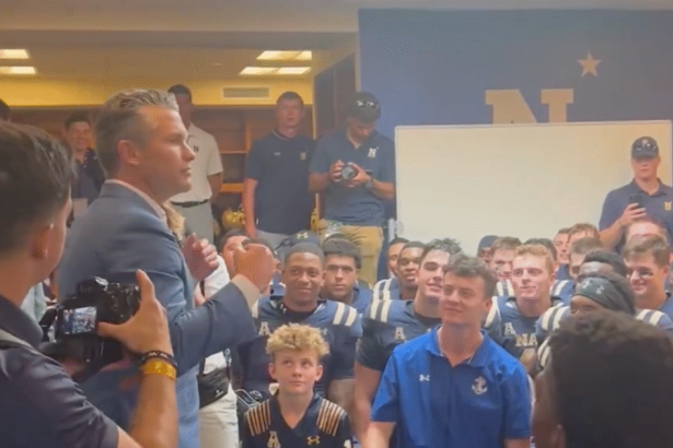 Secretary of War Pete Hegseth Visits Navy Locker Room Following Defeat of Air Force – Midshipmen Go Crazy! (Video) | The Gateway Pundit | by Margaret Flavin