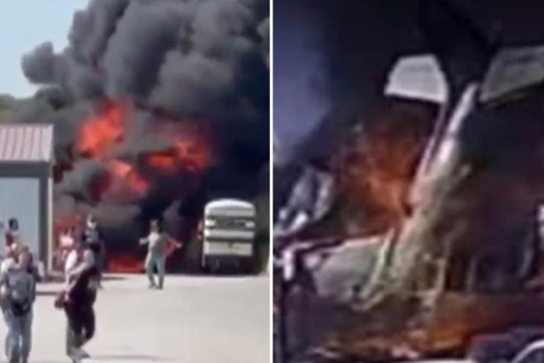 2 dead after plane crashes into 18-wheeler in fiery explosion, shocking video shows