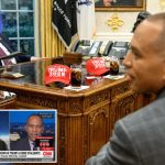 Trump taunts Dems with ‘Trump 2028’ hats during failed government shutdown negotiations
