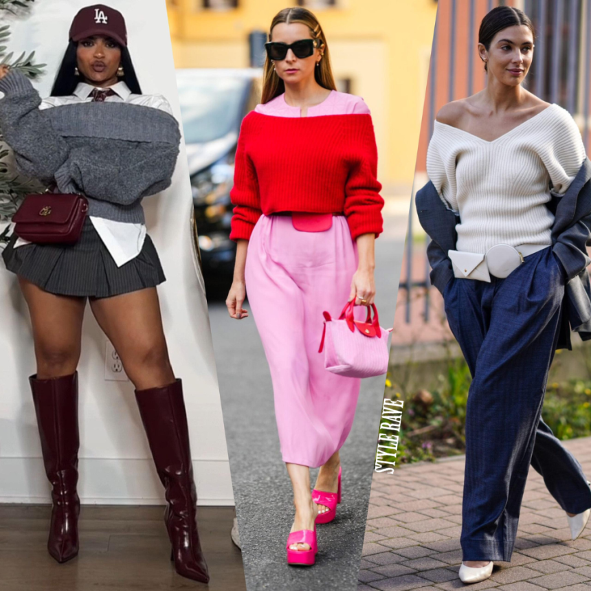 Off-the-Shoulder Sweater Outfit Ideas for Fall 2025