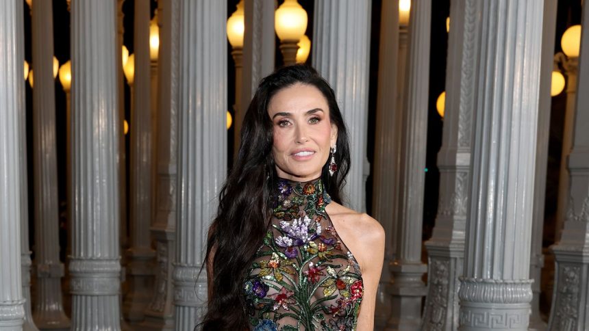 Demi Moore Dons a Floral Twist on the Naked Dressing Trend at the 2025 LACMA Art + Film Gala
