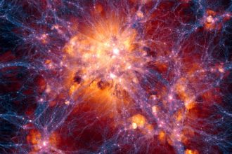 A distant galaxy is being strangled by the cosmic web
