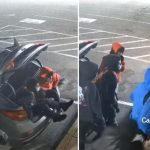 Band of 9 thieves pile out of small car — even from the trunk: video