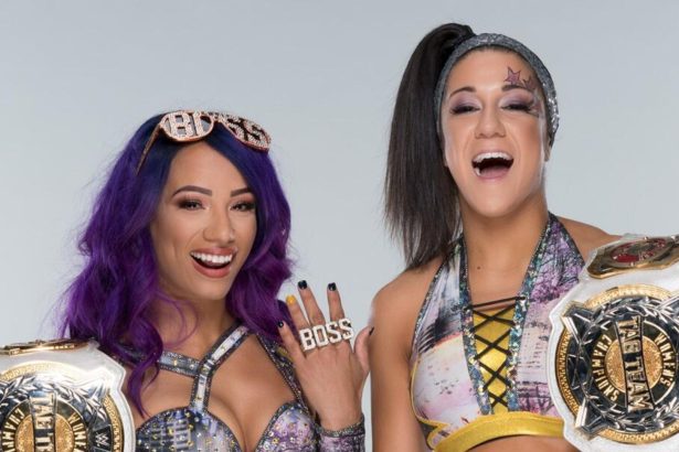 Bayley reacts to her picture with Mercedes Mone and two other AEW stars