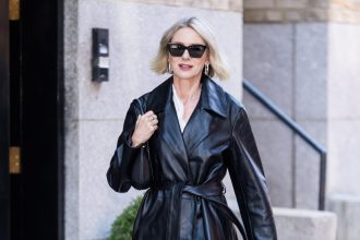 Copy Naomi Watts’ Leather Trench Coat for  on Amazon