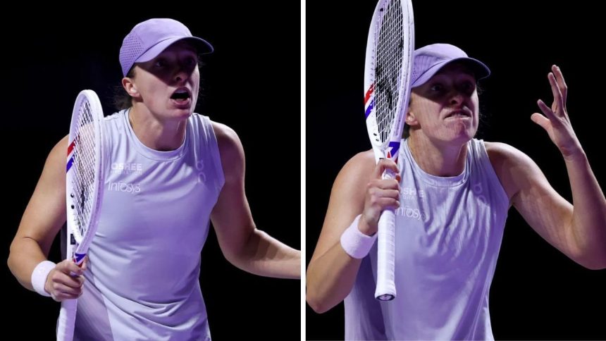 Furious Iga Swiatek yells at umpire to throw out ‘drunk’ fan during heartbreaking WTA Finals loss to Amanda Anisimova