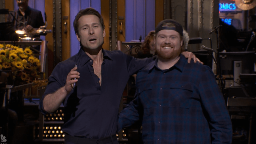 Glen Powell Brings His UPS Driver to Crash ‘SNL’ Monologue