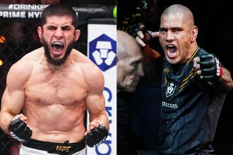 Islam Makhachev (left) wants a third fight between Alex Pereira (right) and Magomed Ankalaev. [Images courtesy: Getty Images]