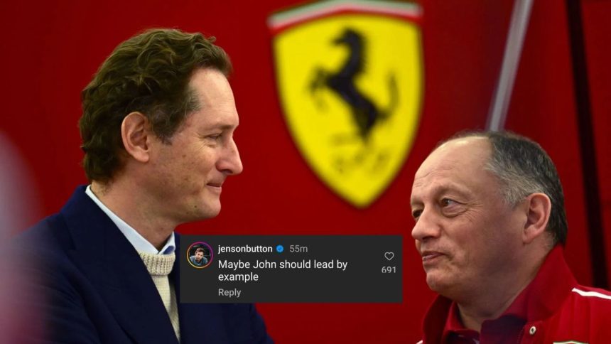 Jenson Button sends blunt message to Ferrari chairman John Elkann after his harsh criticism of Lewis Hamilton and Charles Leclerc