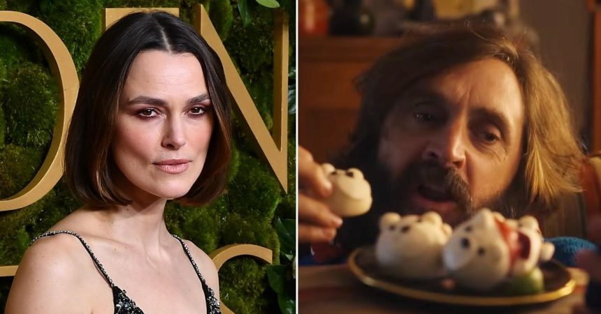Keira Knightley Struggled With ‘Disgusting’ Kiss For Christmas Ad