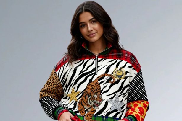 Make a Bold Statement in This Vibrant Half-Zip Sweatshirt