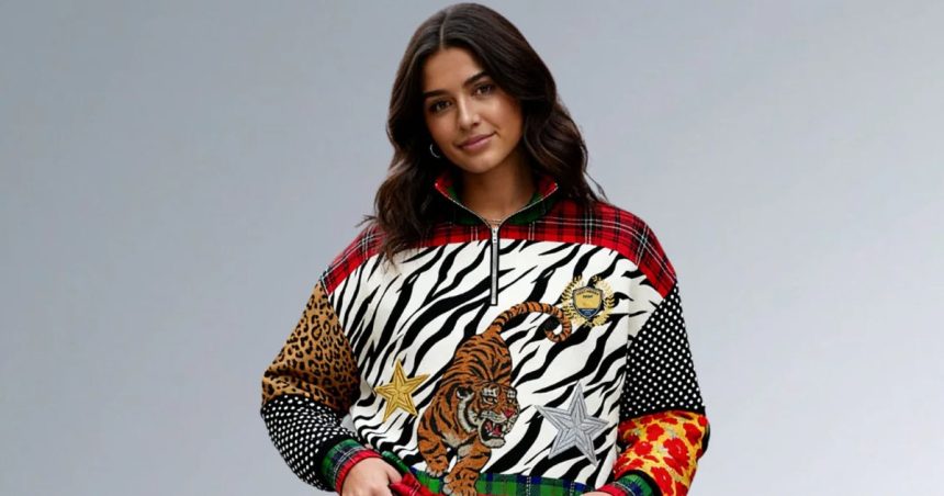 Make a Bold Statement in This Vibrant Half-Zip Sweatshirt