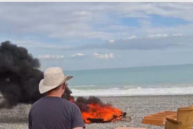 Man fined after being filmed burning rubbish on beach