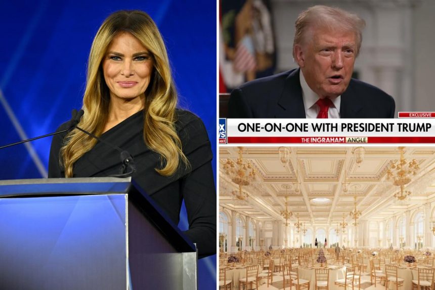 Melania warming up to big beautiful ballroom, Trump reveals 