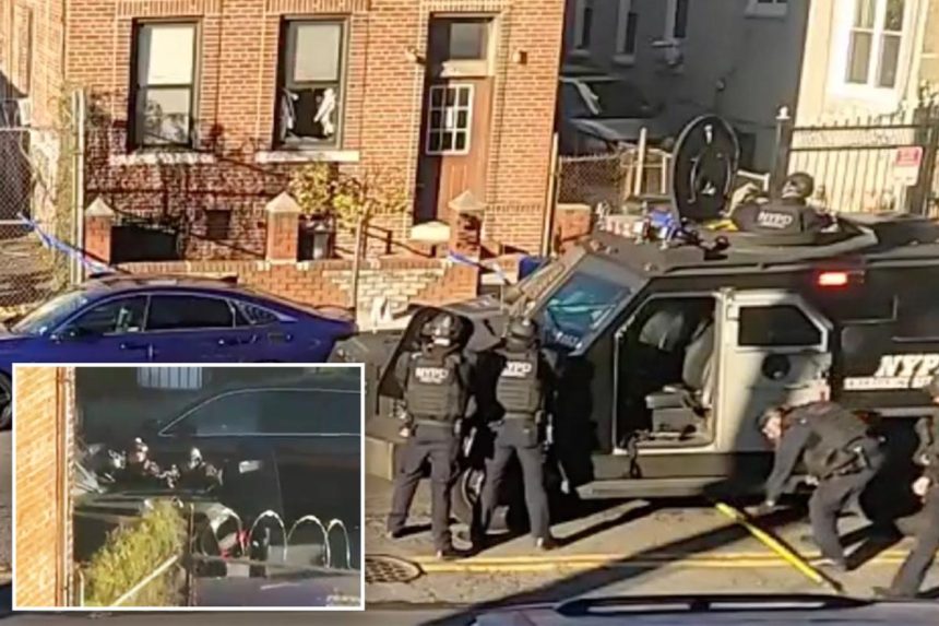 NYPD cop wounded in face during stand-off with shotgun-wielding homicide suspect 