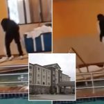 North Dakota Expressway Suites worker caught throwing bed sheets into hot tub horrifying guests