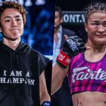 (From left) Kana Morimoto and Stamp Fairtex go toe-to-toe at ONE 173. [Images: ONE Championship]