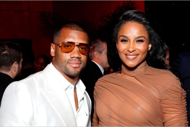 Russell Wilson’s wife Ciara channels James Bond’s 007 energy in faux leather bodycon slit dress