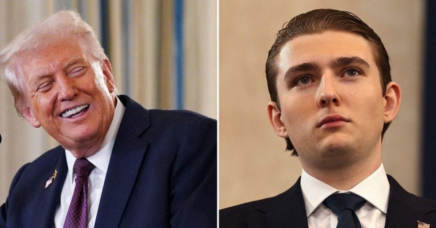 Trump Scores Major Brownie Points With Son Barron at White House