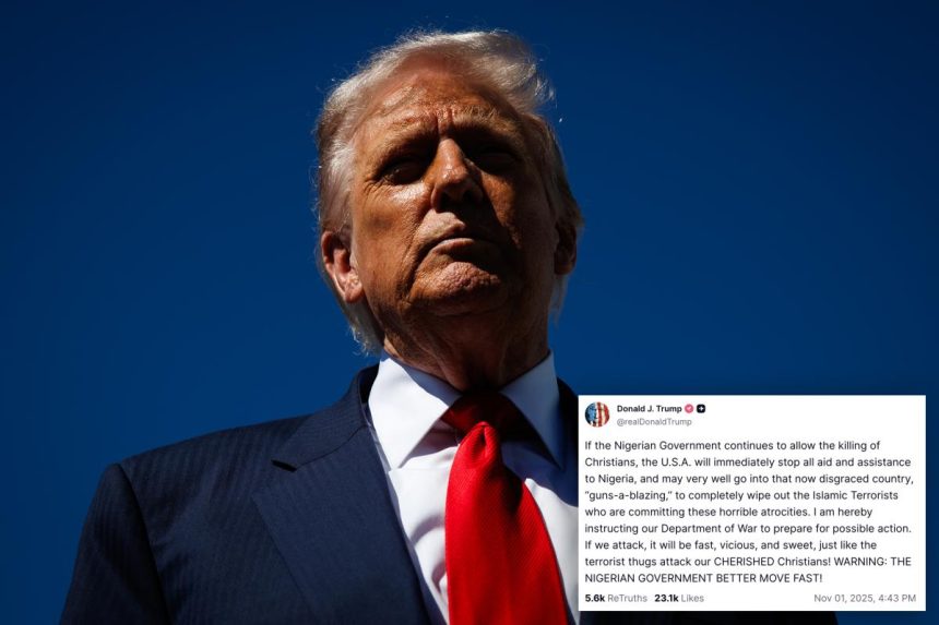 Trump threatens to go into Nigeria ‘guns-a-blazing’ if slaughter of Christians doesn’t stop