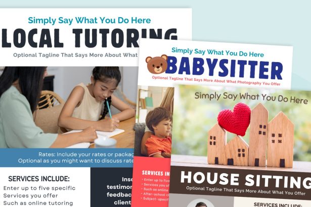 Tutoring and Other Teacher Side Hustle Flyer Templates