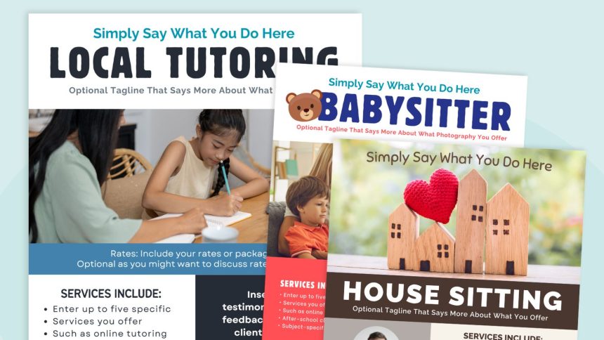 Tutoring and Other Teacher Side Hustle Flyer Templates