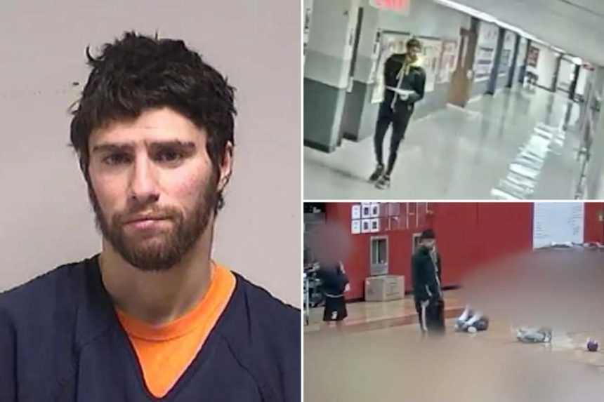 Wild video shows drunk teacher falling out of car, then stumbling around school: cops