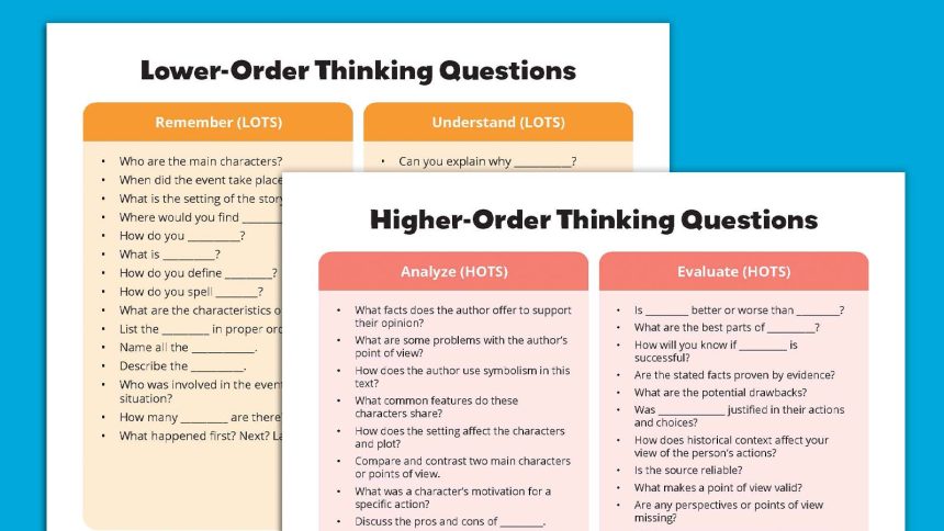 70 Higher-Order Thinking Questions and Stems + Free Printable
