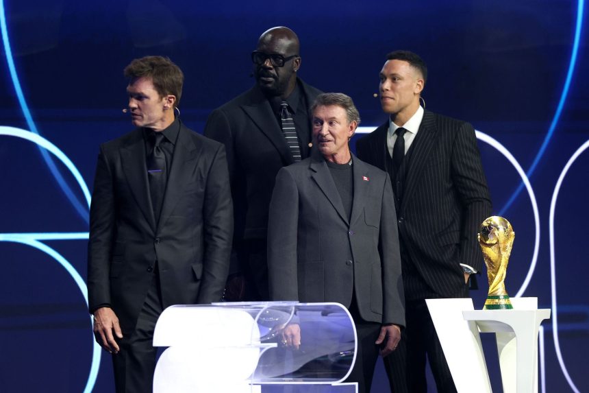 Aaron Judge sends 3-word message to Shaquille O’Neal at star-studded FIFA World Cup event ft. Tom Brady & Wayne Gretzky