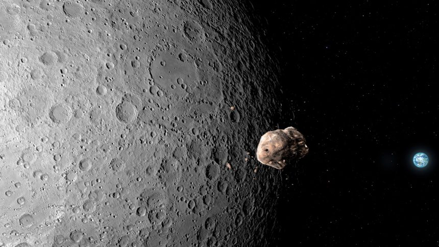 An asteroid could hit the moon in 2032, scattering debris toward Earth