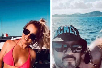 Britney Spears Kisses Sam Asghari Lookalike on a Boat