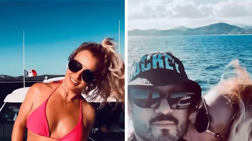 Britney Spears Kisses Sam Asghari Lookalike on a Boat