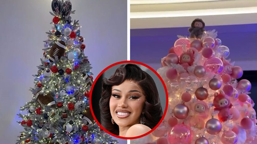 Cardi B Shows Off Christmas Trees, Different Designs For Each Child