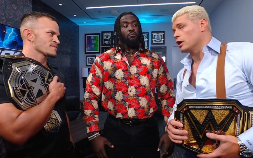 Cody Rhodes makes a ground-breaking announcement in backstage segment with Ricky Saints & Oba Femi