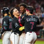 Corbin Carroll’s girlfriend Emma Broyles turns heads in form-hugging bodycon dress at Alek Thomas’ wedding