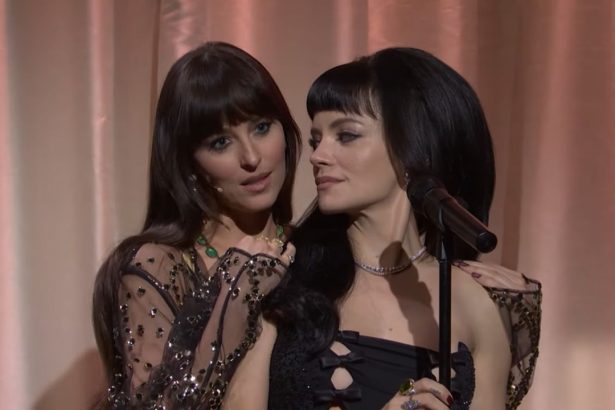 That’s Madeline! A Lingerie-Clad Dakota Johnson Joins Lily Allen on ‘SNL’