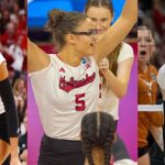 Harper Murray, Andi Jackson, and other Nebraska Volleyball players react to Rebekah Allick’s emotional highlights with Huskers on senior night 