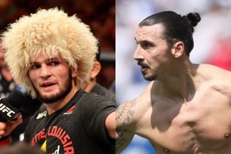 Khabib Nurmagomedov shares four-word reaction to arm-wrestling snap with Zlatan Ibrahimovic