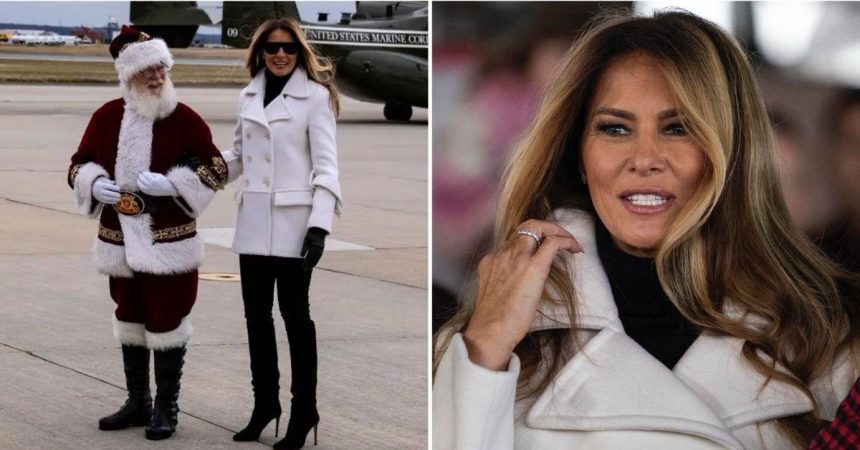 Melania Trump Flaunts K Designer Look At Toys For Tots Event