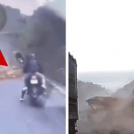 Mountain Mudslide Engulfs Road Workers and Motorcyclists in Harrowing Video