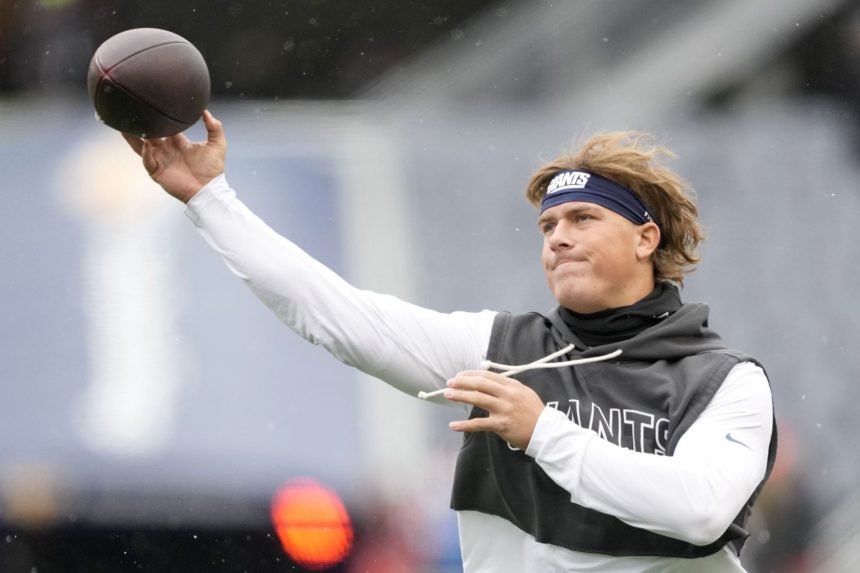 NFL fans clown Jaxson Dart’s unique pregame outfit for Week 13 MNF game vs. Patriots