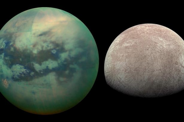New Views of Saturn’s Moon Titan and Jupiter’s Moon Europa Complicate Ocean Worlds Theory