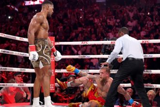 Paul Knocked Out by Anthony Joshua, Breaks Jaw