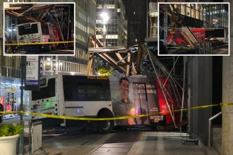 Port Authority bus crashes into NYC scaffolding