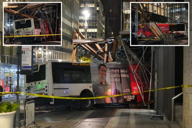 Port Authority bus crashes into NYC scaffolding