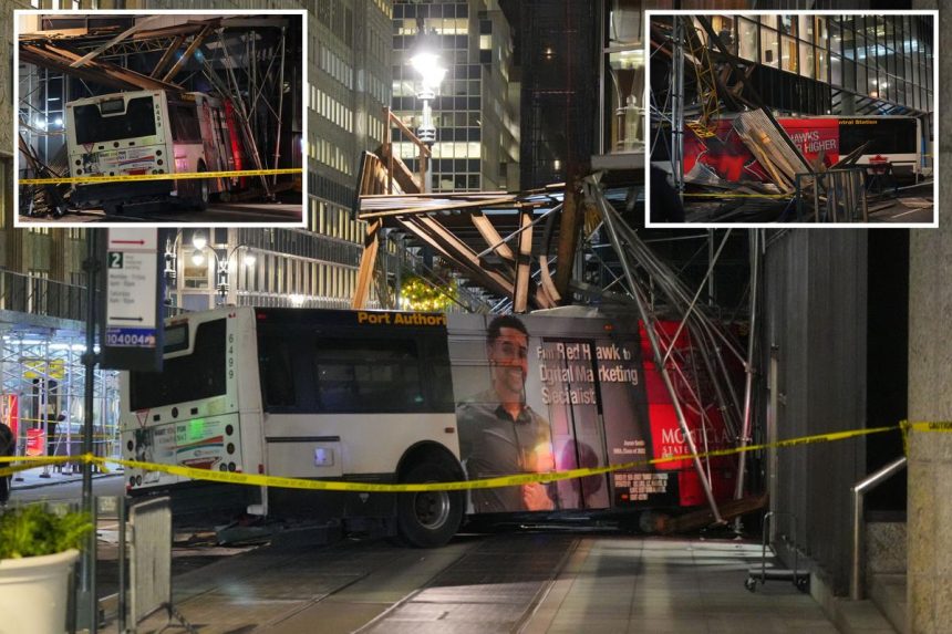 Port Authority bus crashes into NYC scaffolding