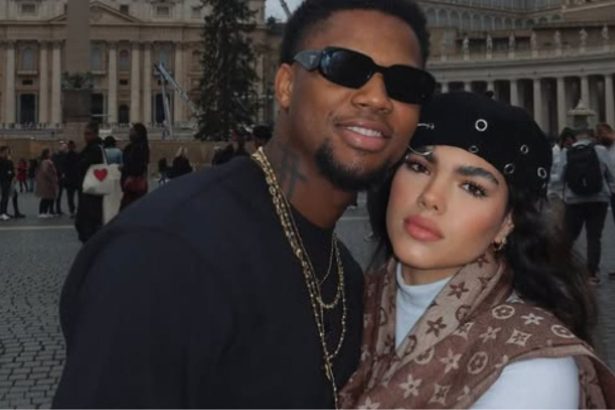 Ronald Acuna Jr.’s wife Maria takes a romantic mirror selfie with the Braves star, twinning in tee and jeans