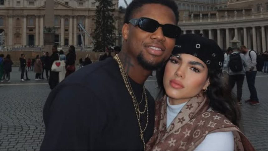 Ronald Acuna Jr.’s wife Maria takes a romantic mirror selfie with the Braves star, twinning in tee and jeans