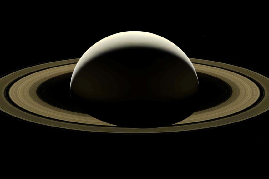 Saturn’s rings form a giant dusty doughnut encircling the planet